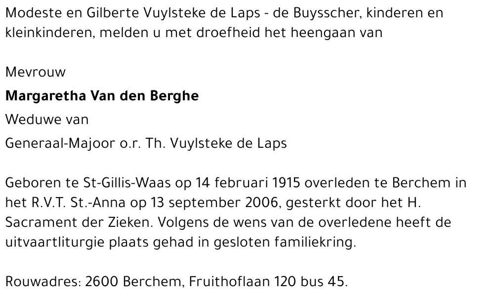 Margaretha Van den Berghe