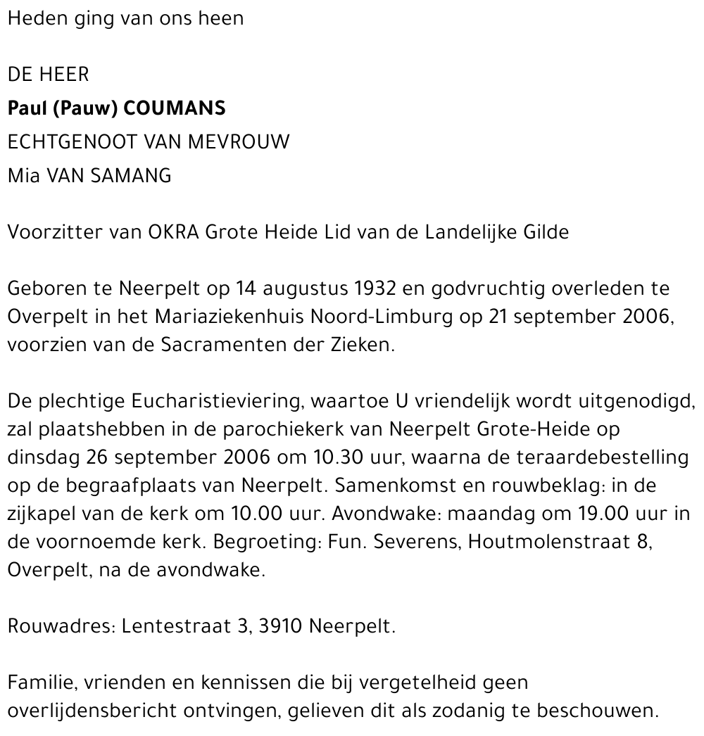 Paul (Pauw) Coumans