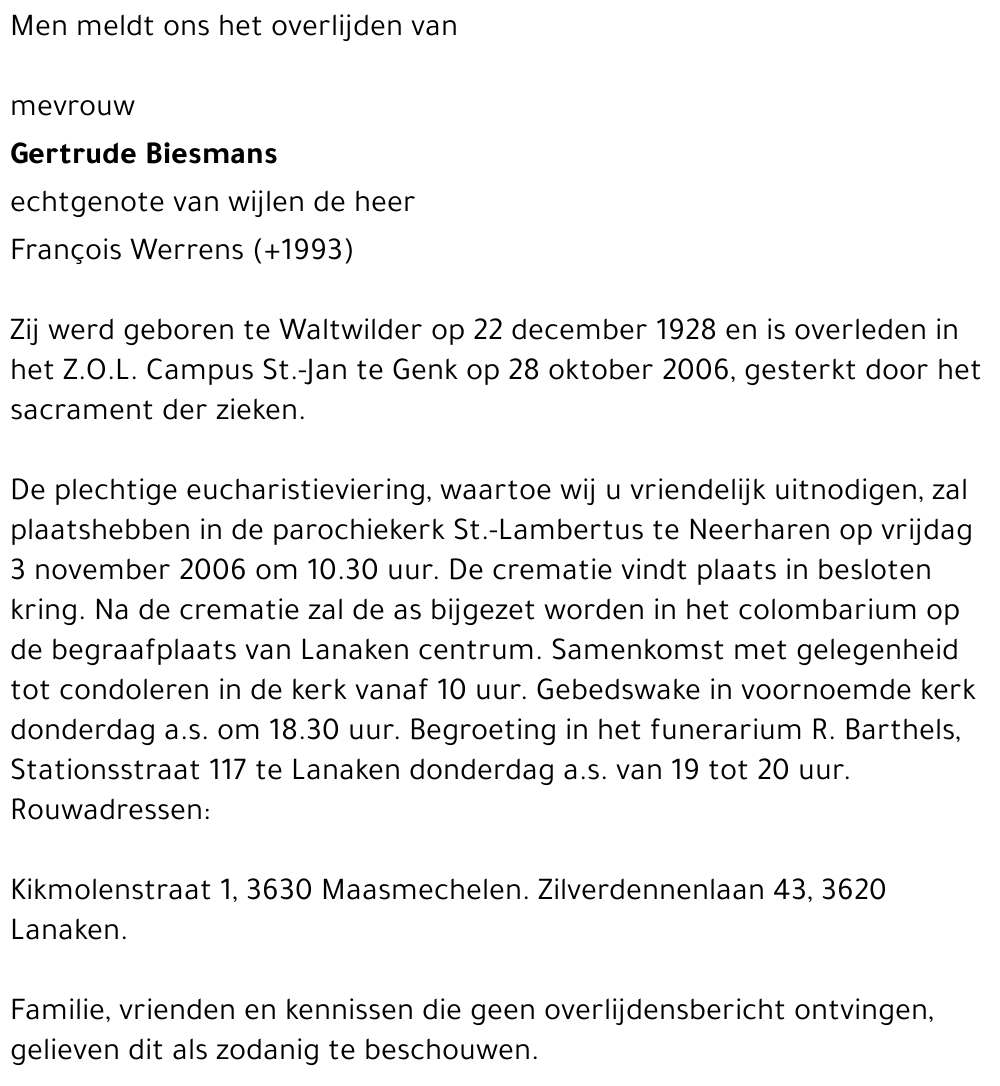 Biesmans Gertrude