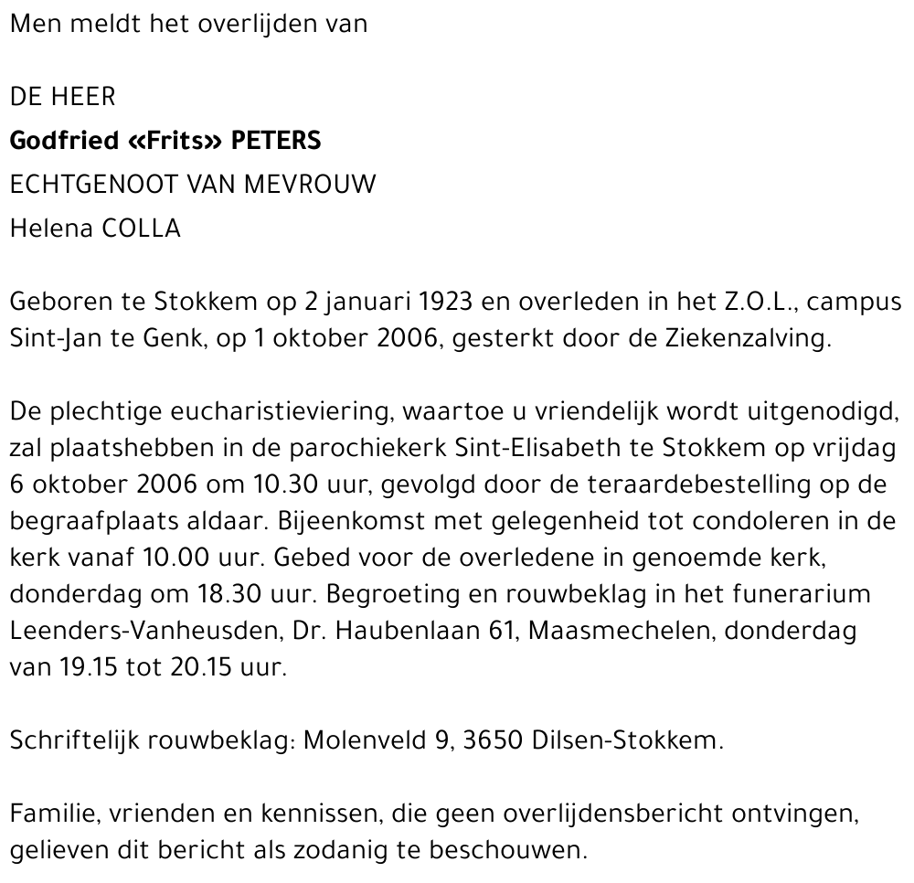 Godfried «Frits» Peters