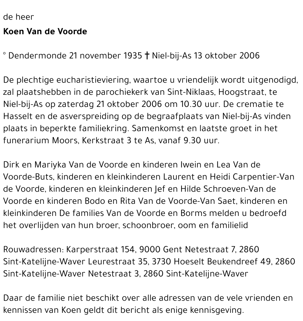 Koen Van de Voorde