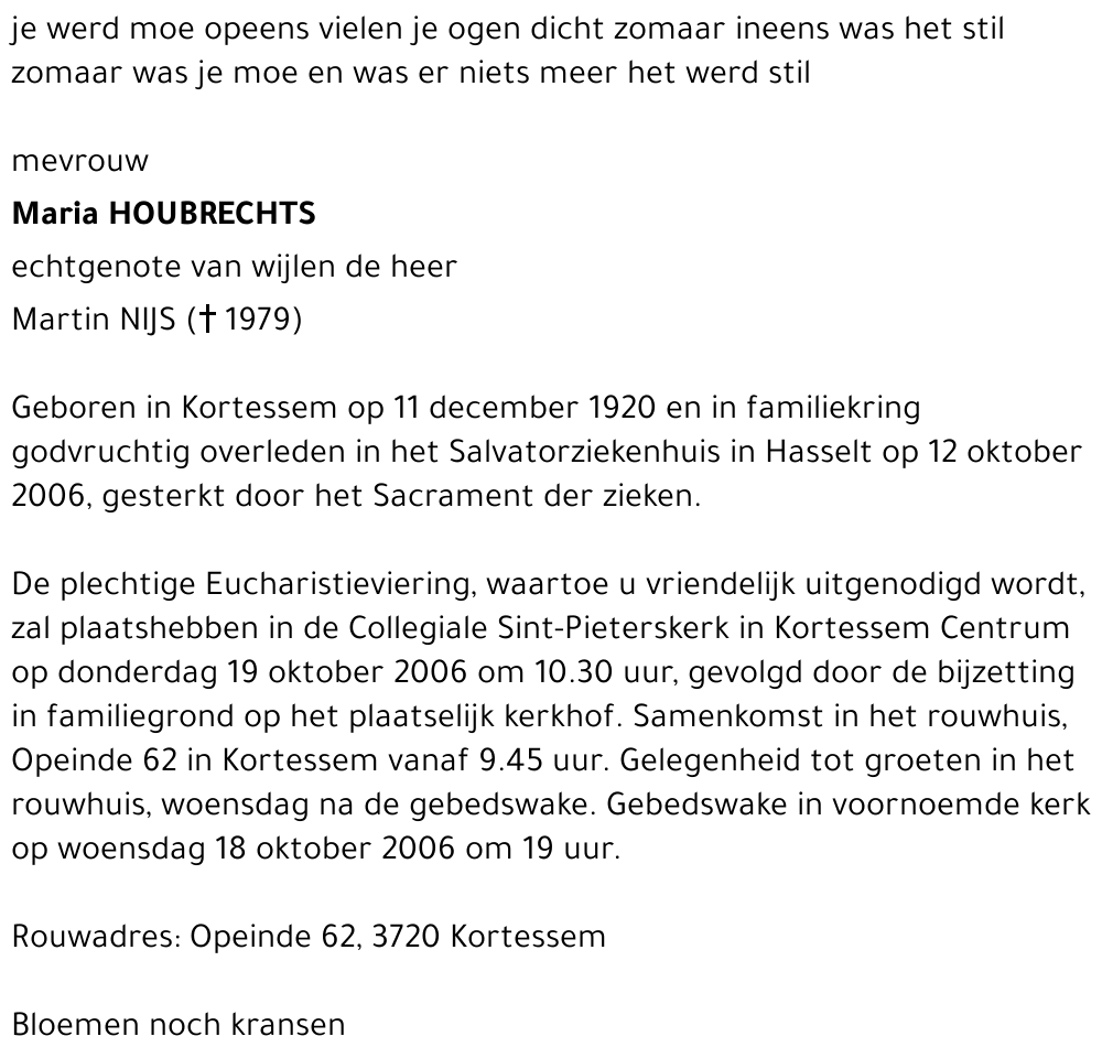 Maria Houbrechts