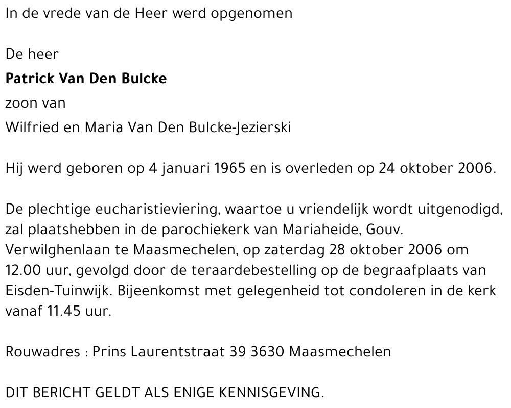 Patrick Van Den Bulcke