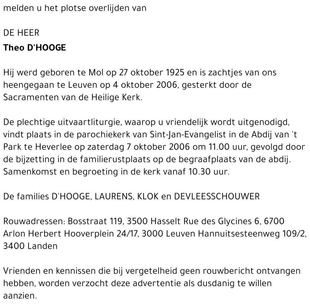 Theo D'hooge