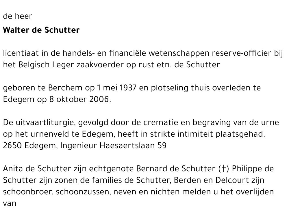 Walter DE SCHUTTER