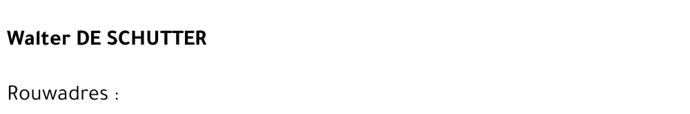 Walter DE SCHUTTER