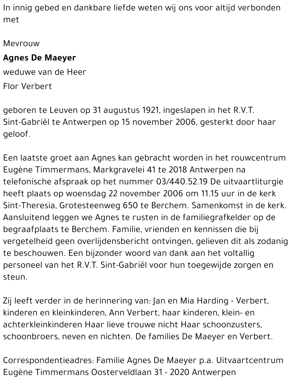 Agnes De Maeyer