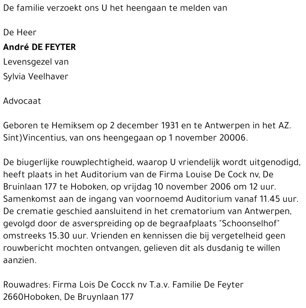 Andre De Feyter