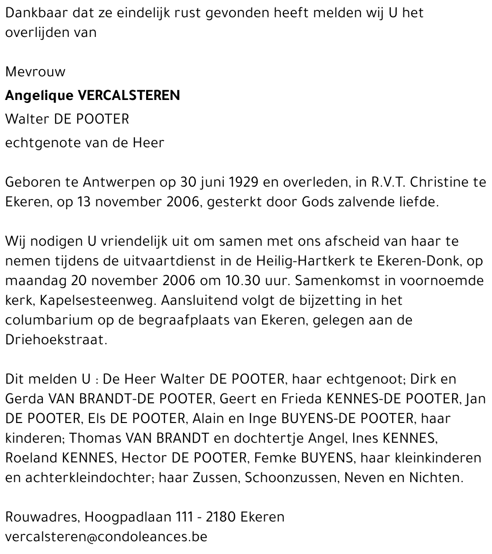 Angelique Vercalsteren