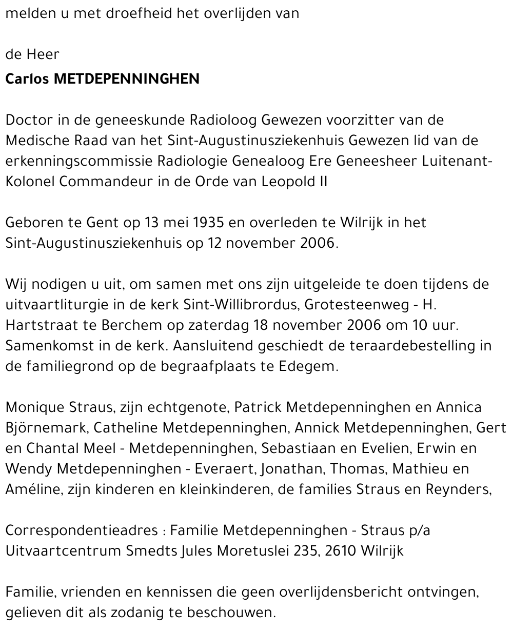 CARLOS METDEPENNINGHEN