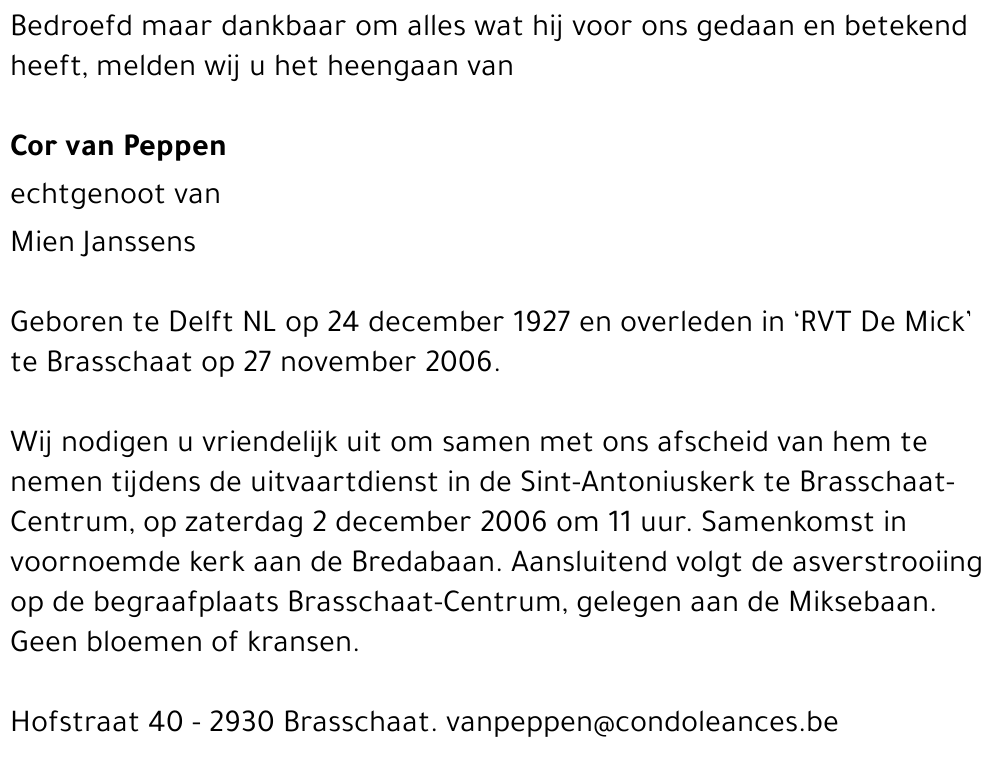 Cor van Peppen