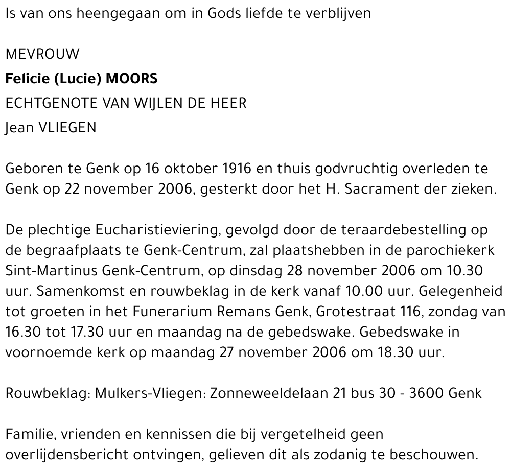 Felicie (Lucie) MOORS