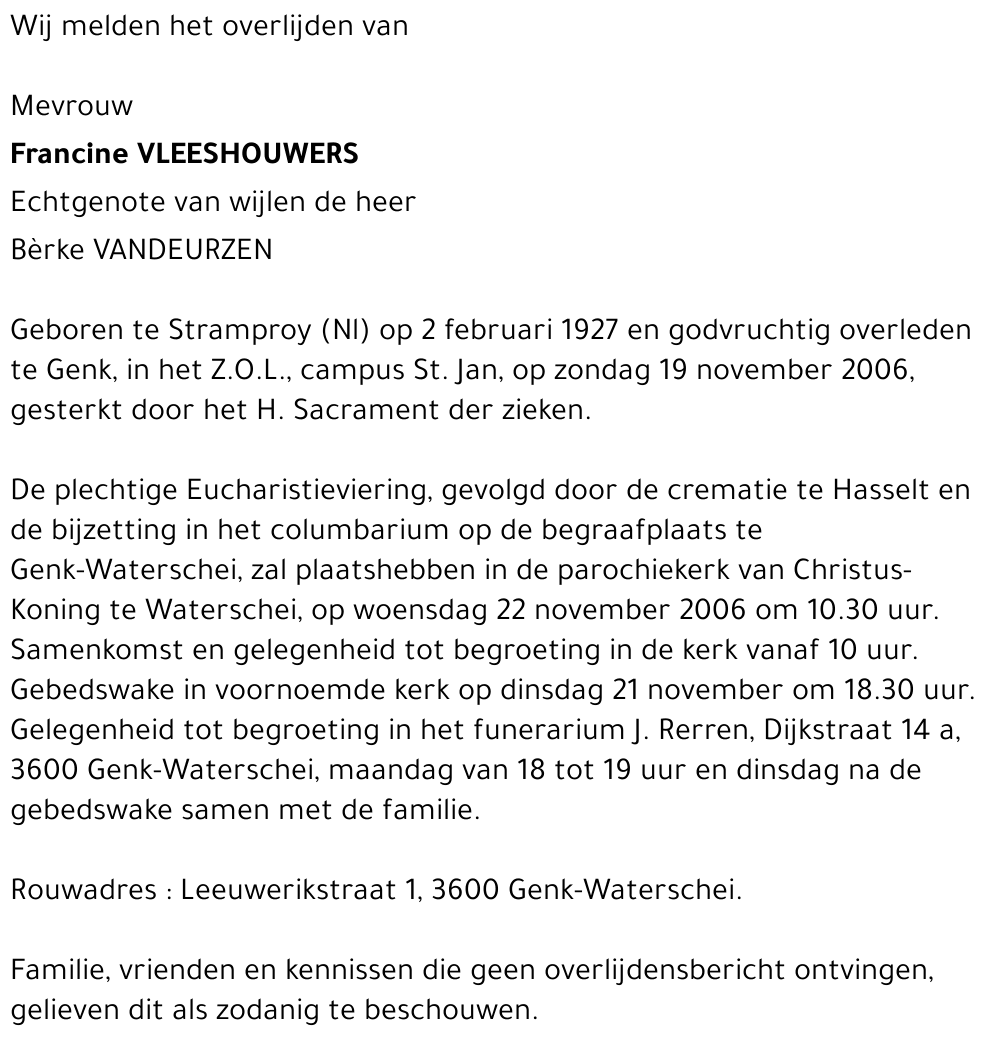 Francine VLEESHOUWERS