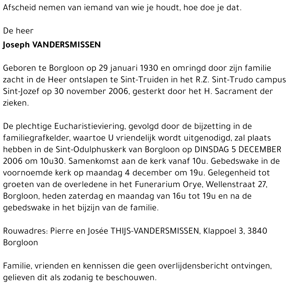 Joseph Vandersmissen