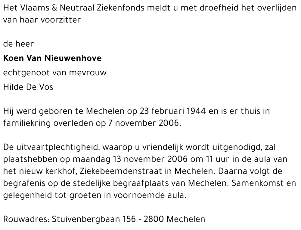 Koen Van Nieuwenhove