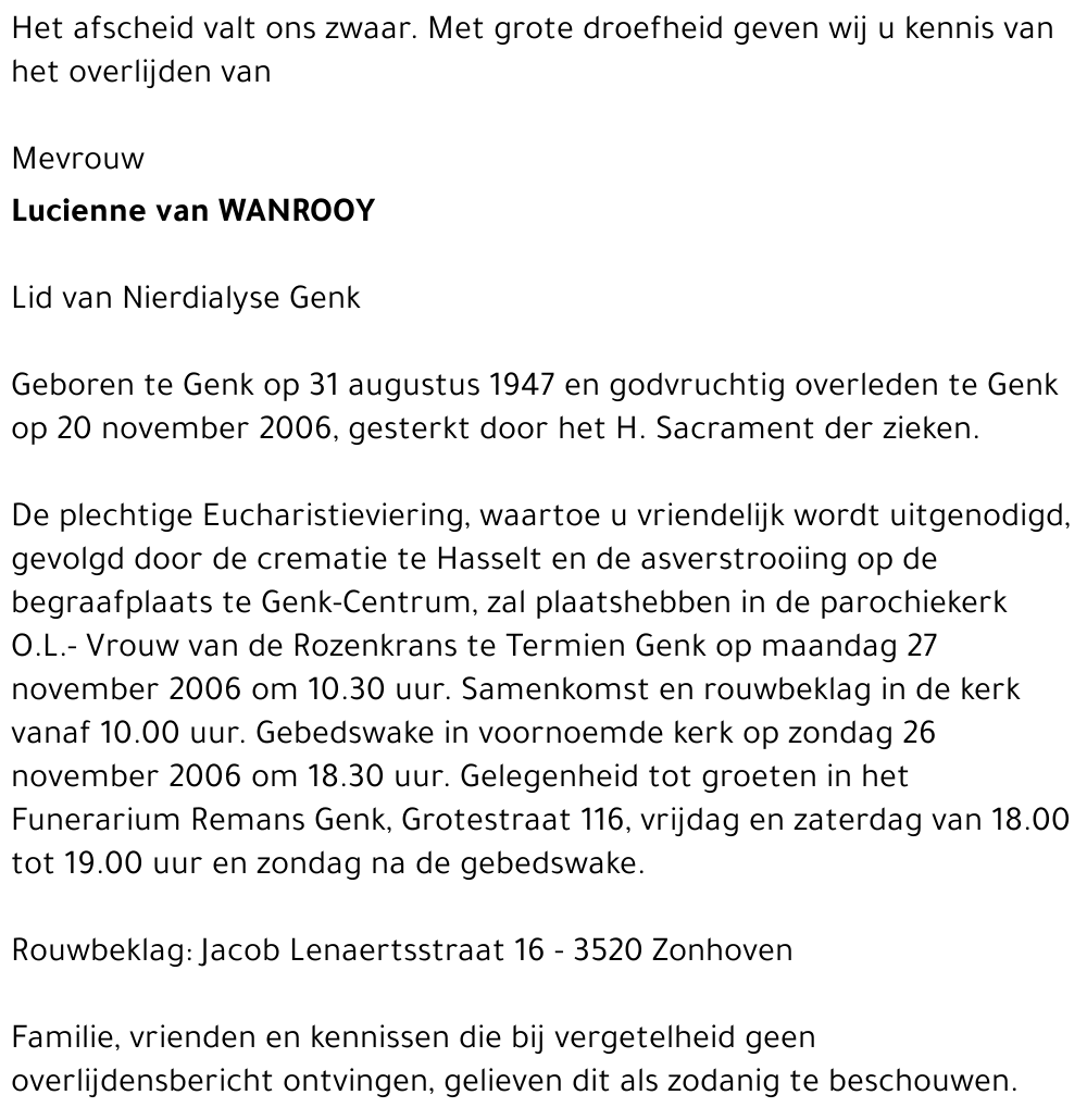 Lucienne van WANROOY