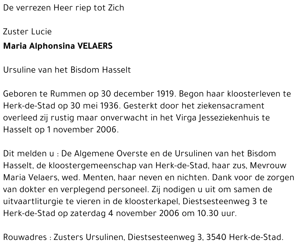 Maria Alphonsina Velaers