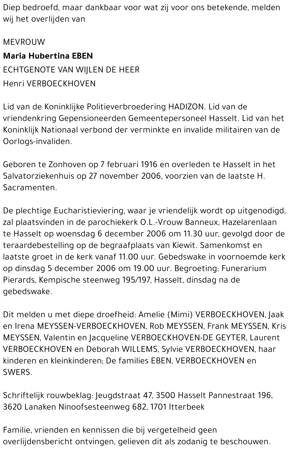 Maria Hubertina Eben