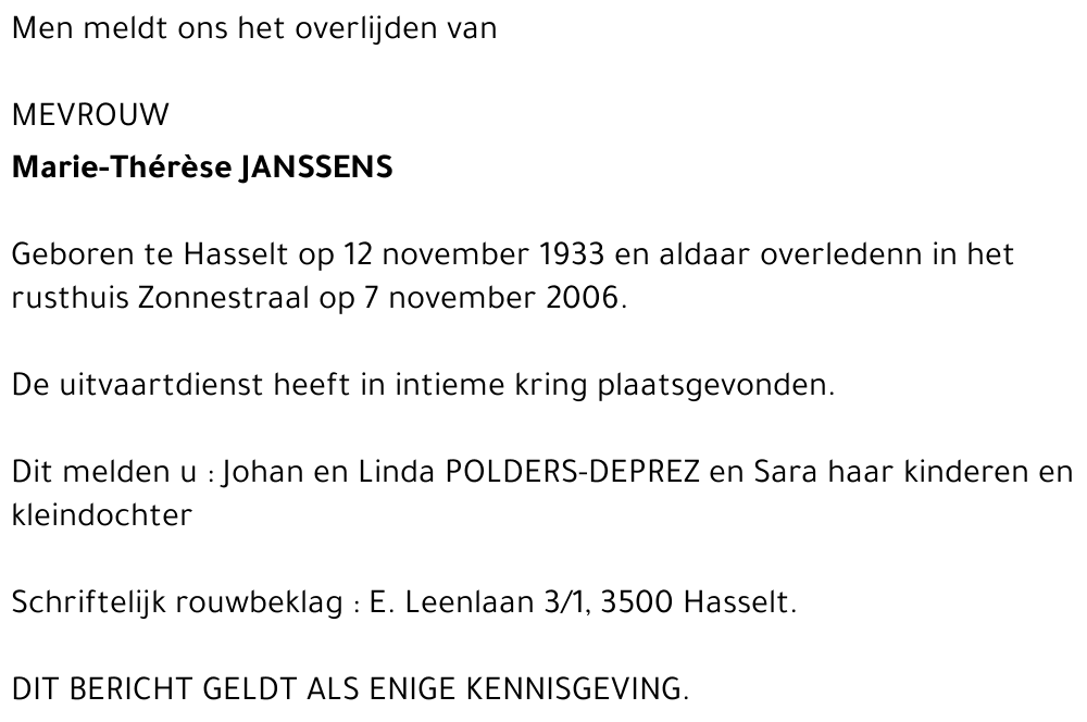 Marie-Therese Janssens