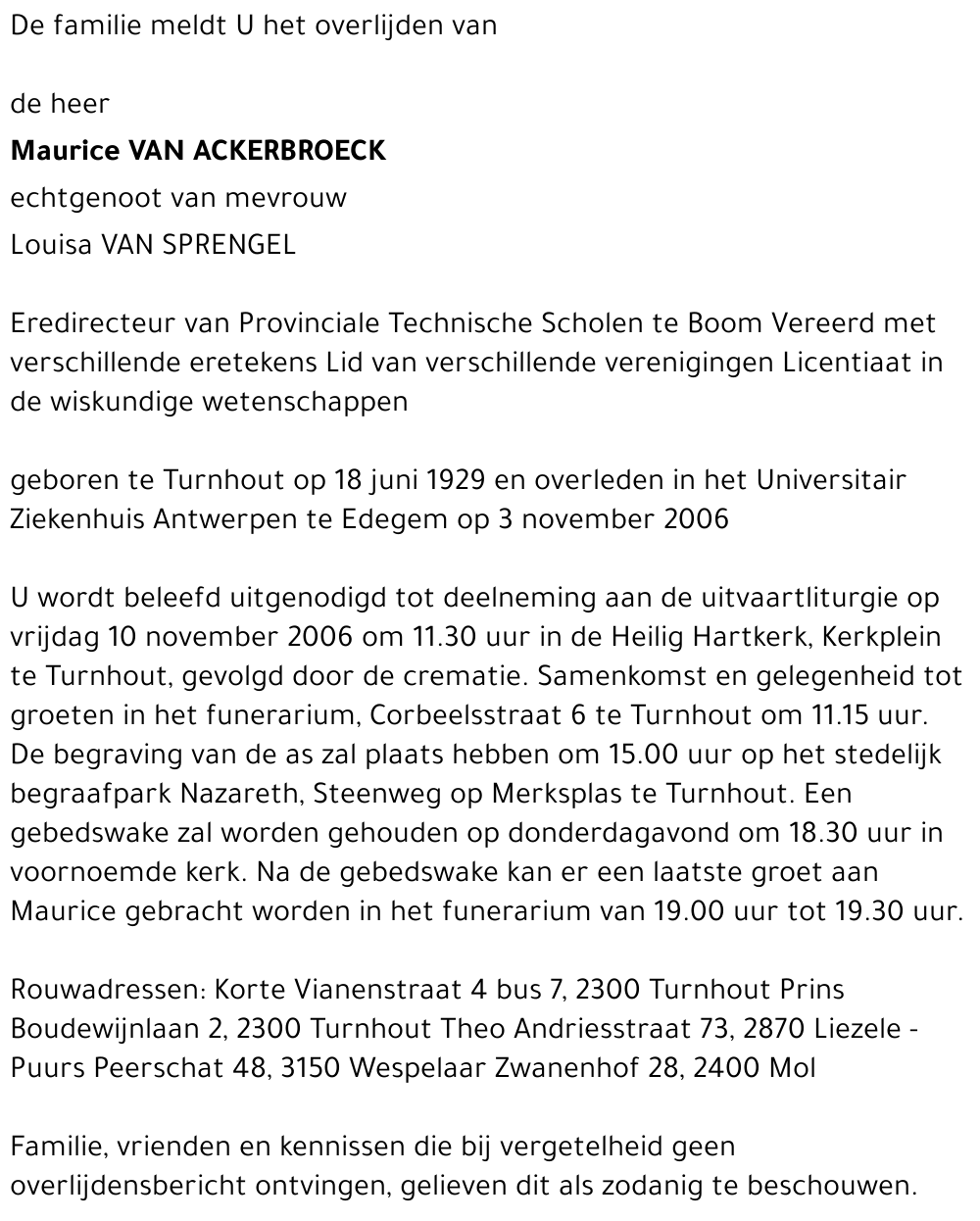 Maurice Van Ackerbroeck