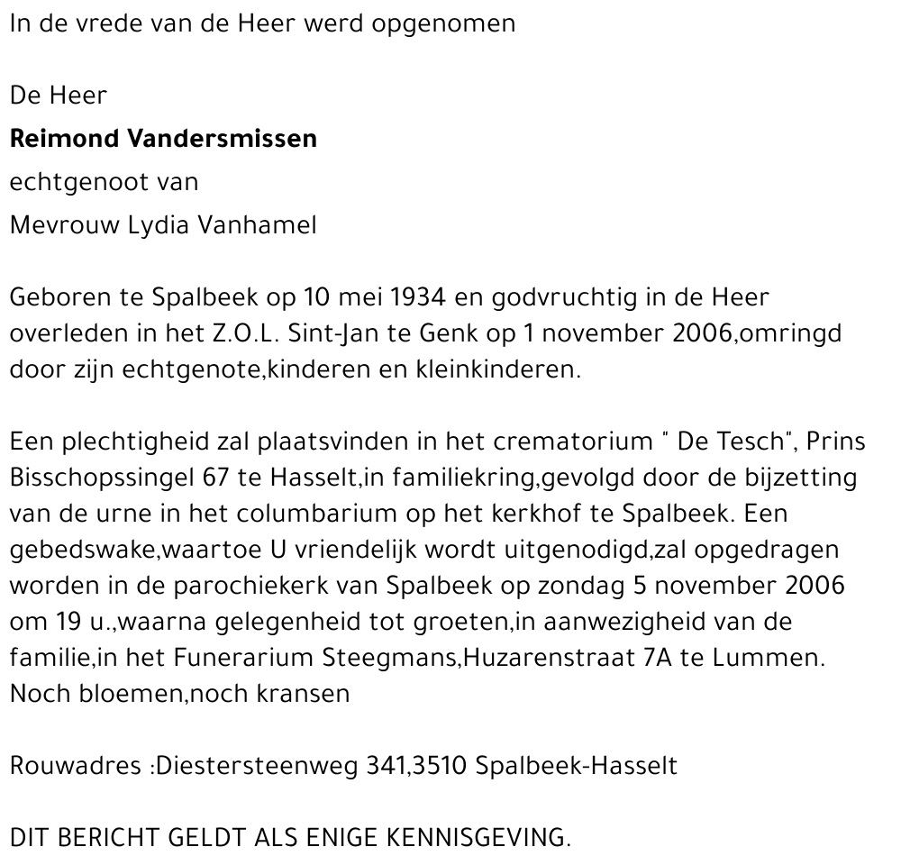 Reimond Vandersmissen