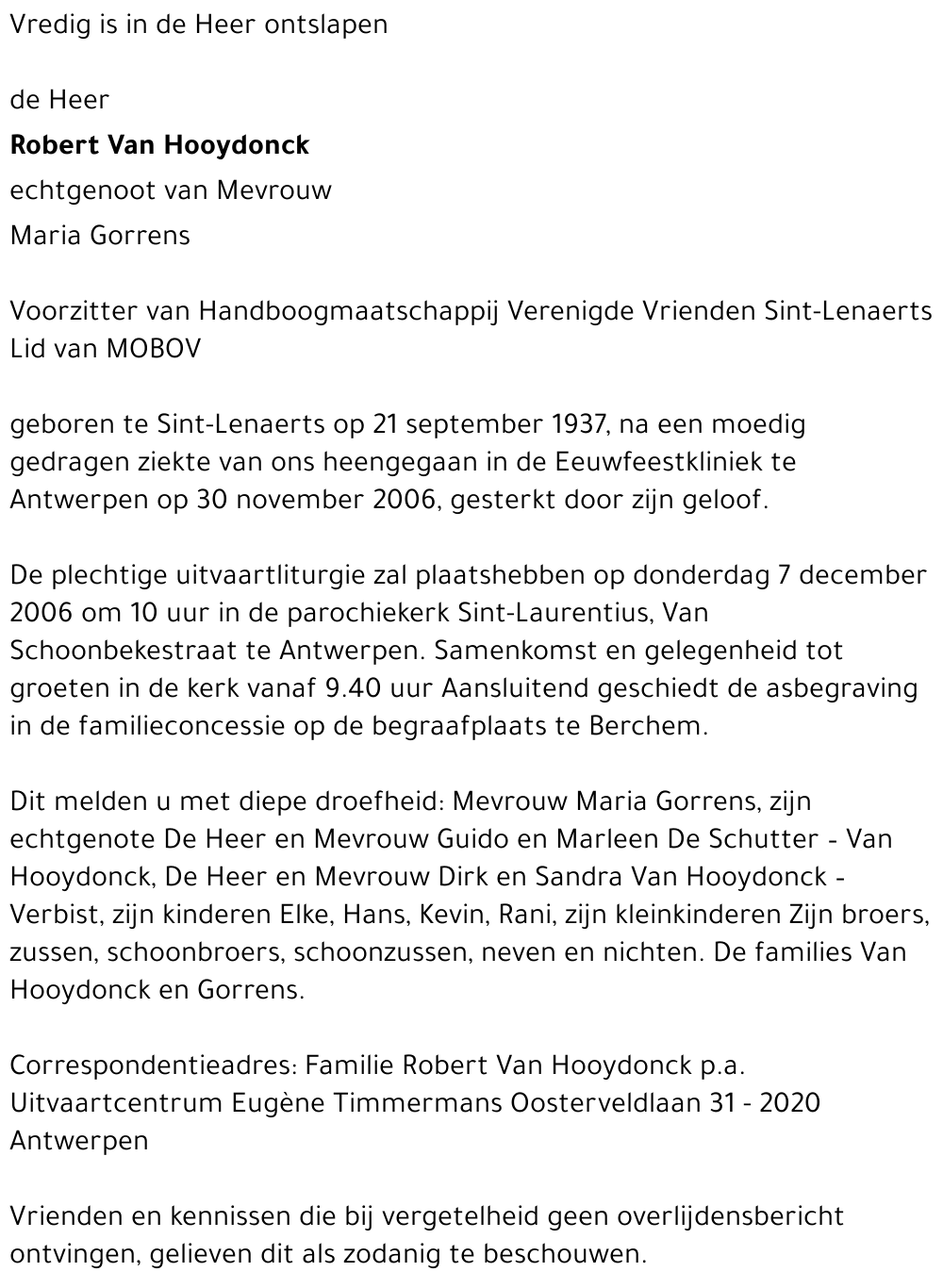 Robert Van Hooydonck