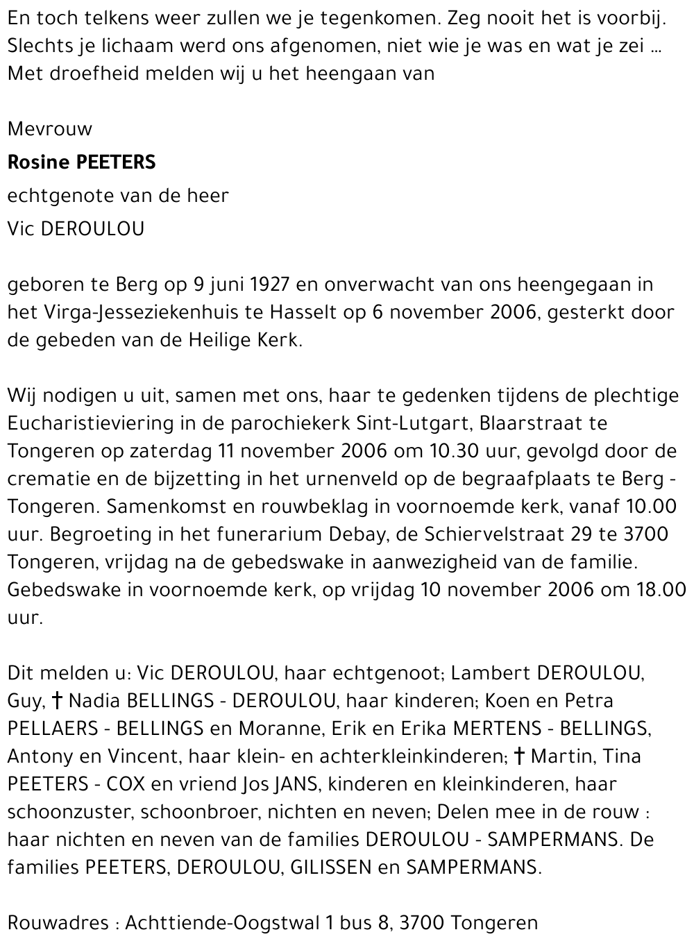 Rosine Peeters