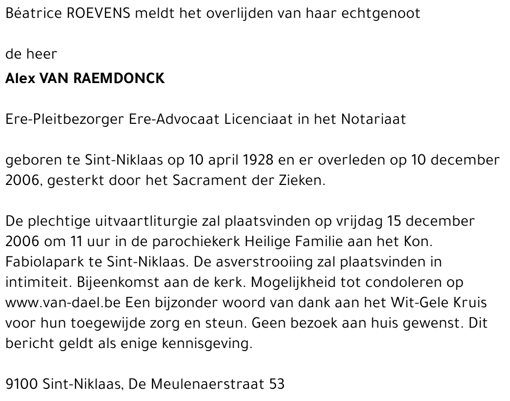 Alex Van Raemdonck