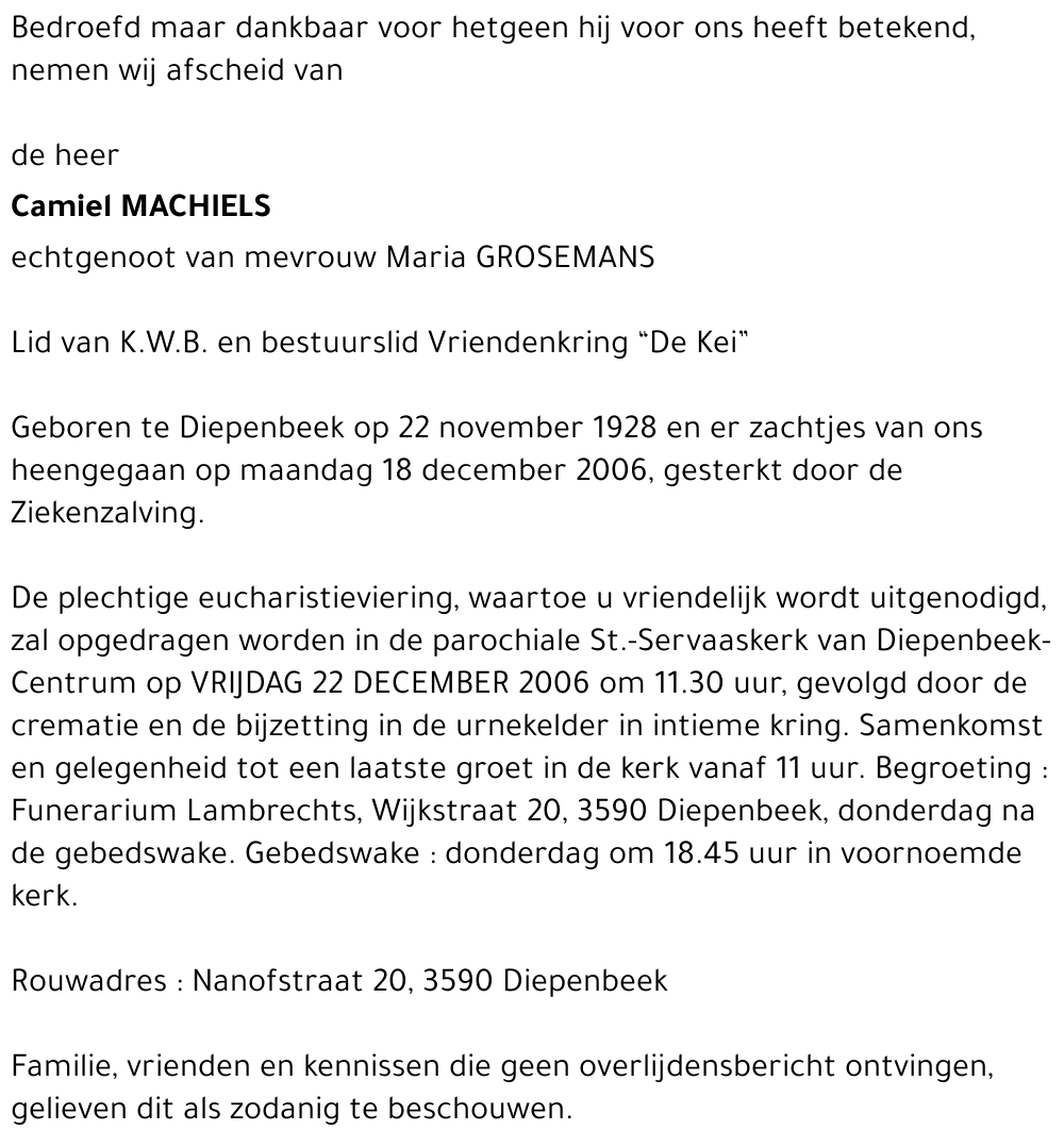 Camiel MACHIELS