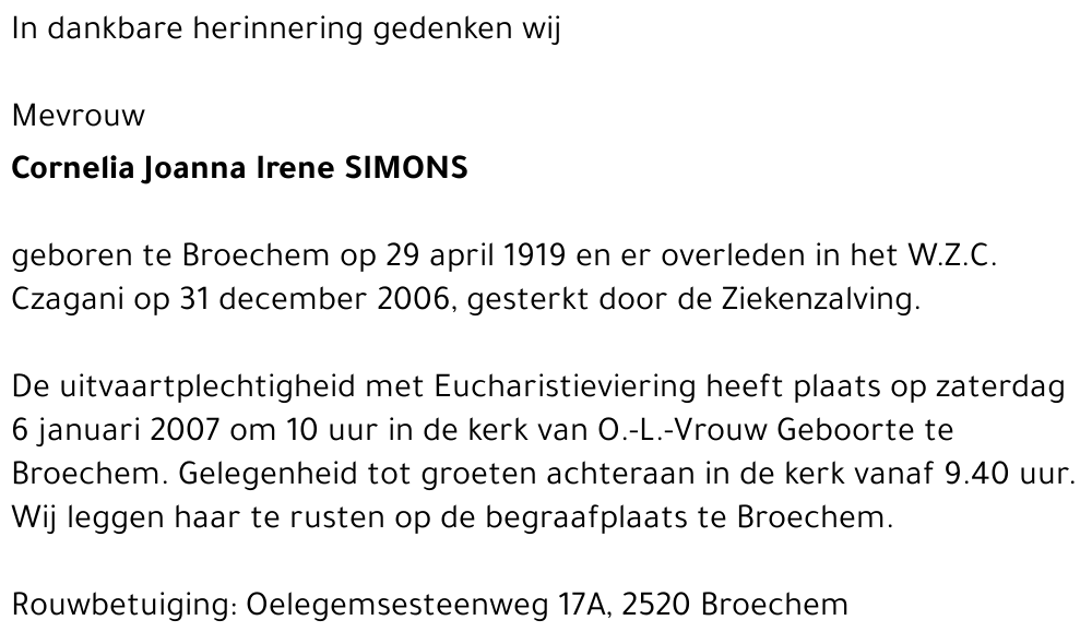 Cornelia Joanna Irene Simons