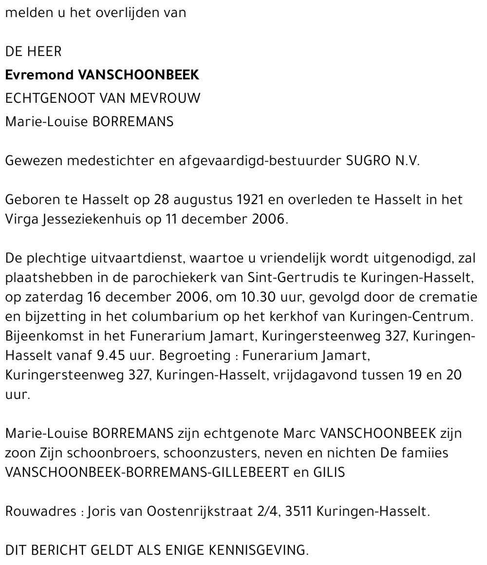 Evremond Vanschoonbeek