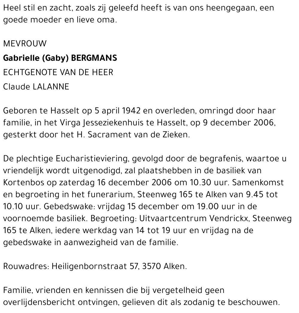 Gabrielle (Gaby) Bergmans