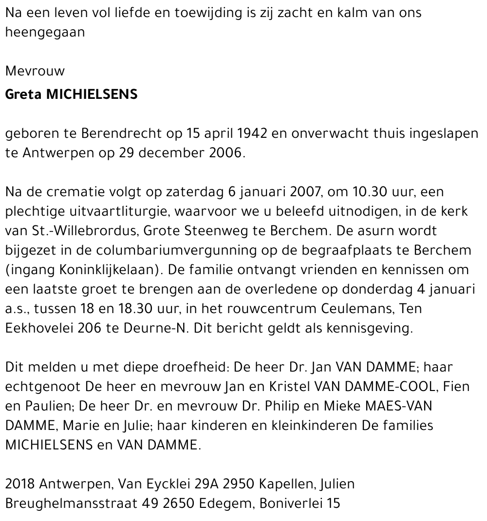 Greta MICHIELSENS