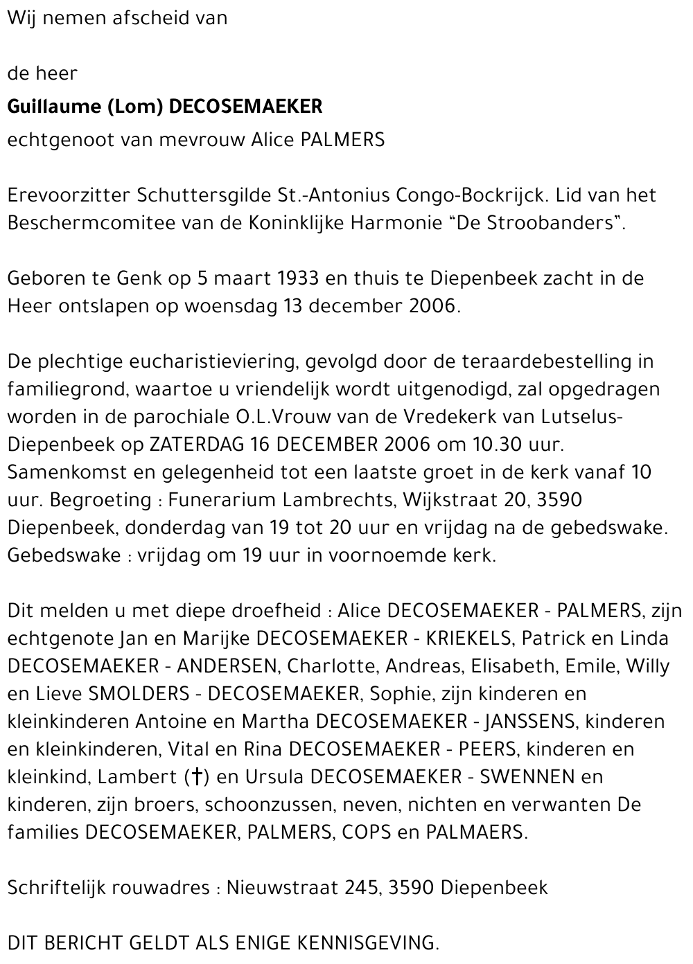 Guillaume (Lom) DECOSEMAEKER