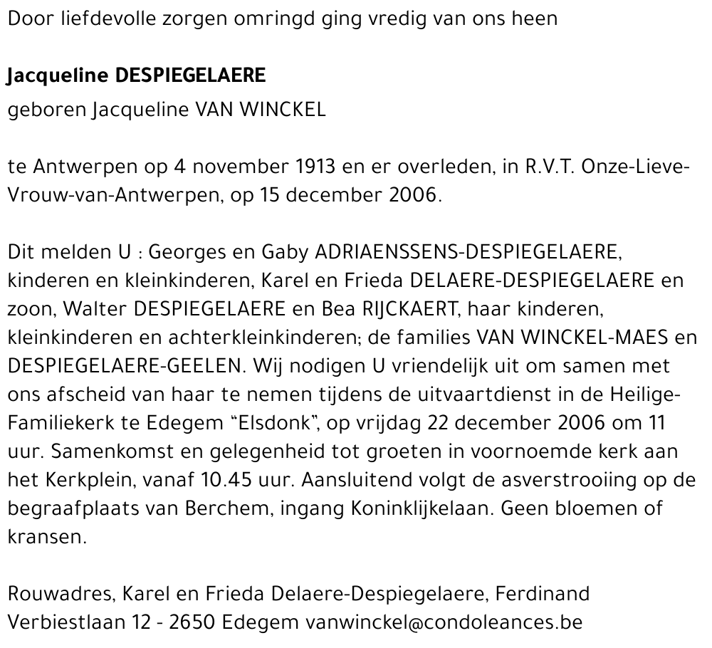 Jacqueline Van Winckel