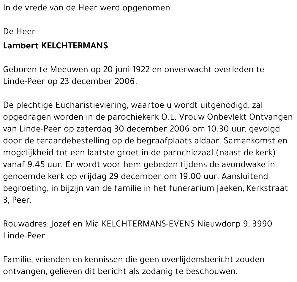 Lambert KELCHTERMANS