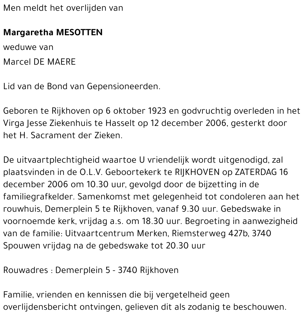 Margaretha Mesotten