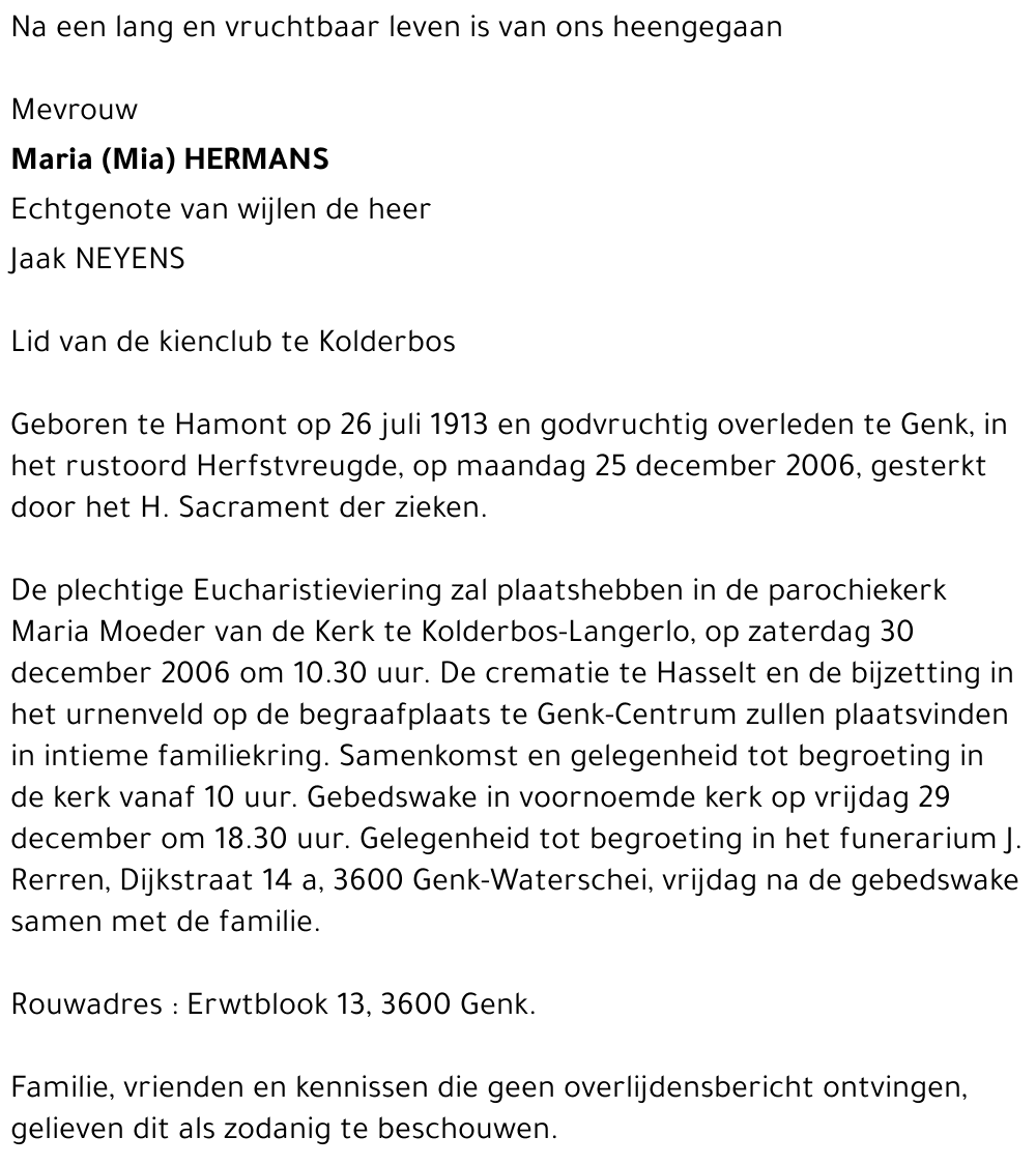 Maria HERMANS