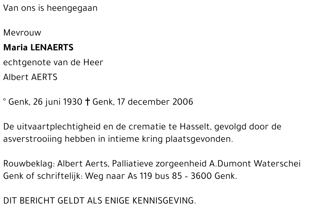 Maria LENAERTS