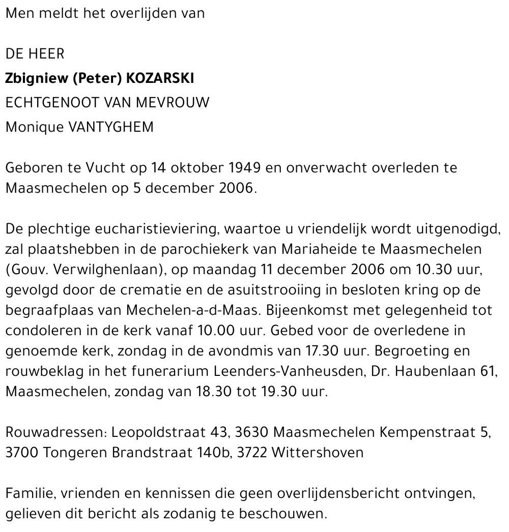 Zbigniew (Peter) Kozarski