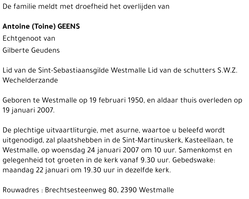 Antoon (Toine) GEENS