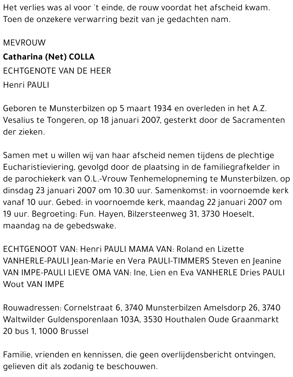 Catharina (Net) COLLA