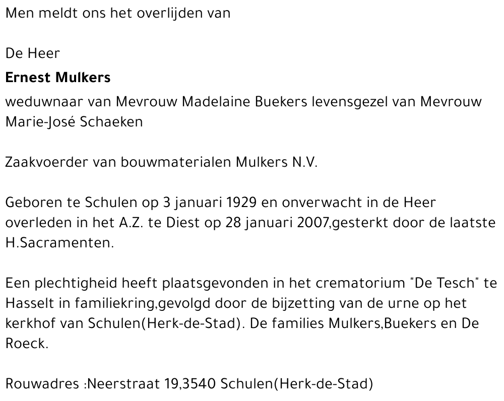 Ernest Mulkers