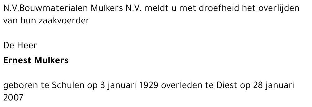 Ernest Mulkers