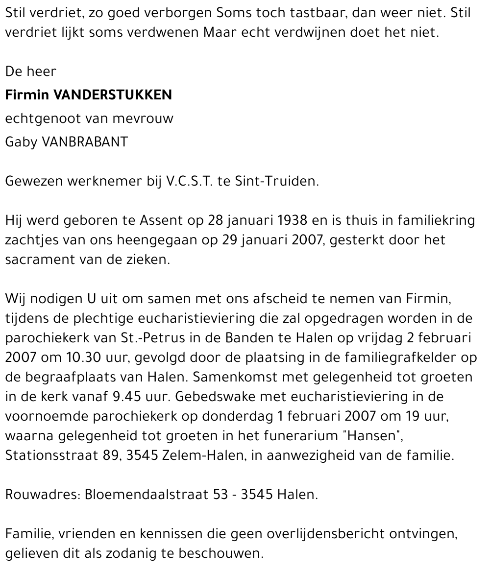 Firmin VANDERSTUKKEN