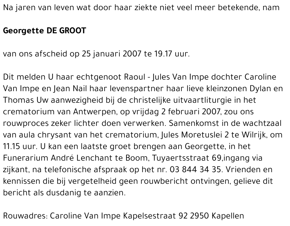 Georgette De Groot