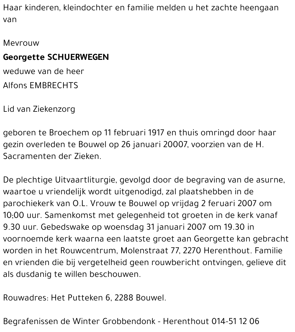 Georgette SCHUERWEGEN