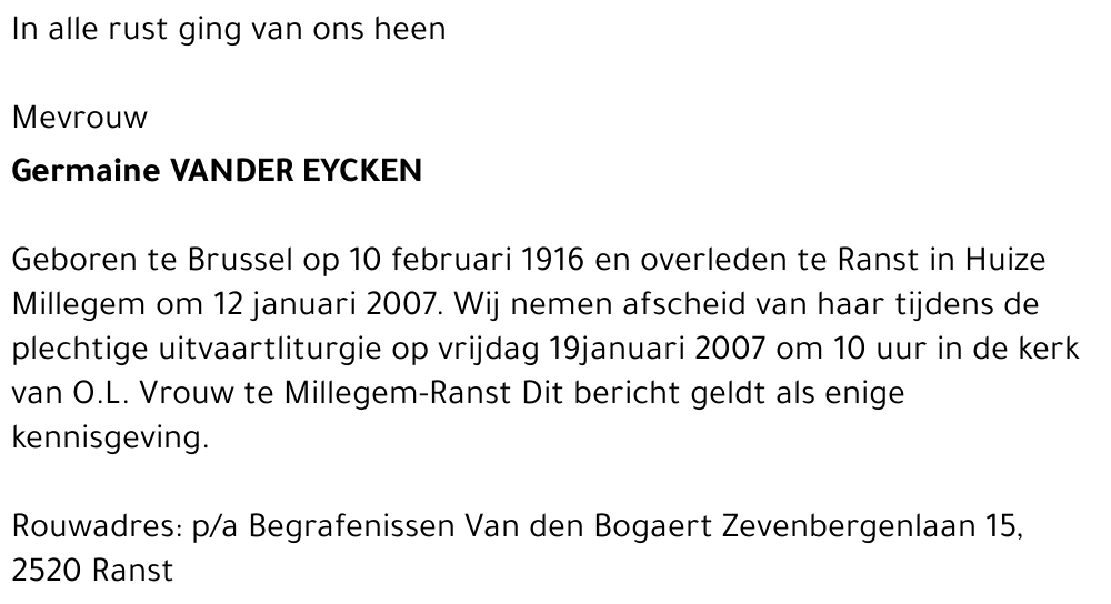 Germaine Vander Eycken