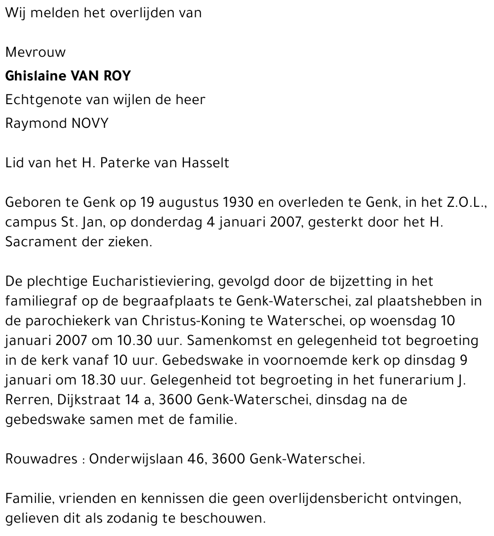 Ghislaine VAN ROY