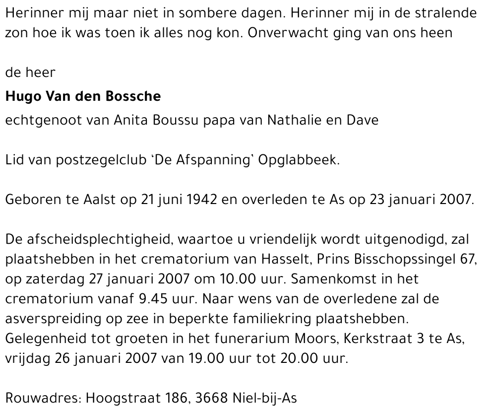 Hugo Van den Boscche